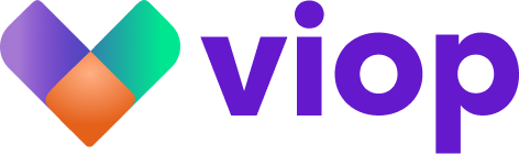 VIOP Logo Purple on Tangerine